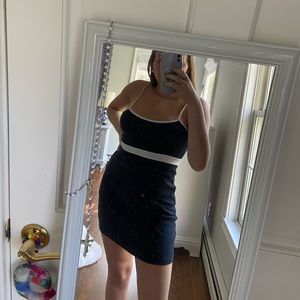 Brandy Melville blue dress with white stripe